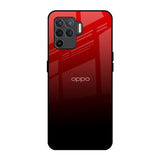Maroon Faded Oppo F19 Pro Glass Back Cover Online