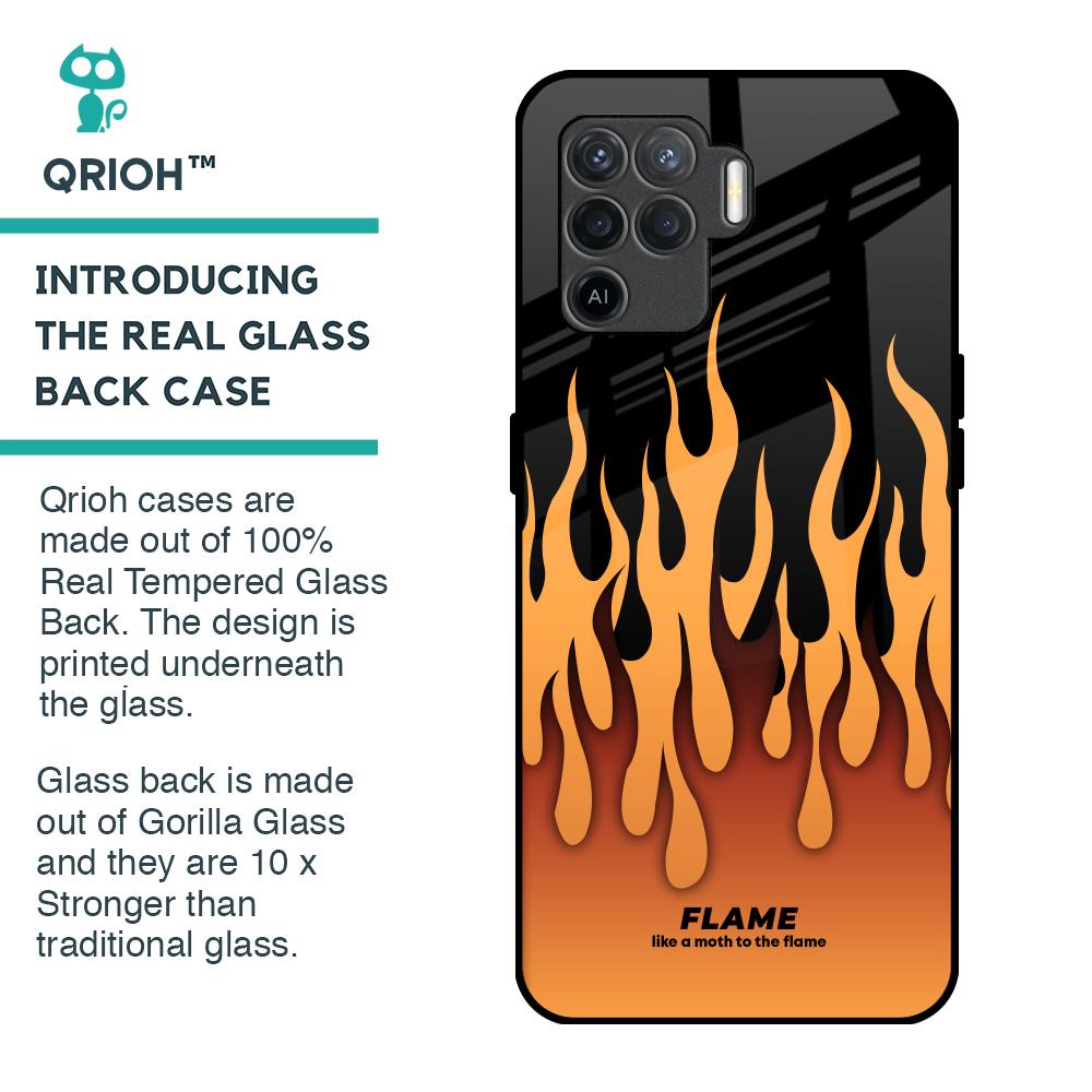 Fire Flame Glass Case for Oppo F19 Pro