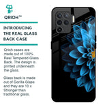 Half Blue Flower Glass Case for Oppo F19 Pro