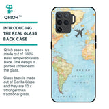 Travel Map Glass Case for Oppo F19 Pro
