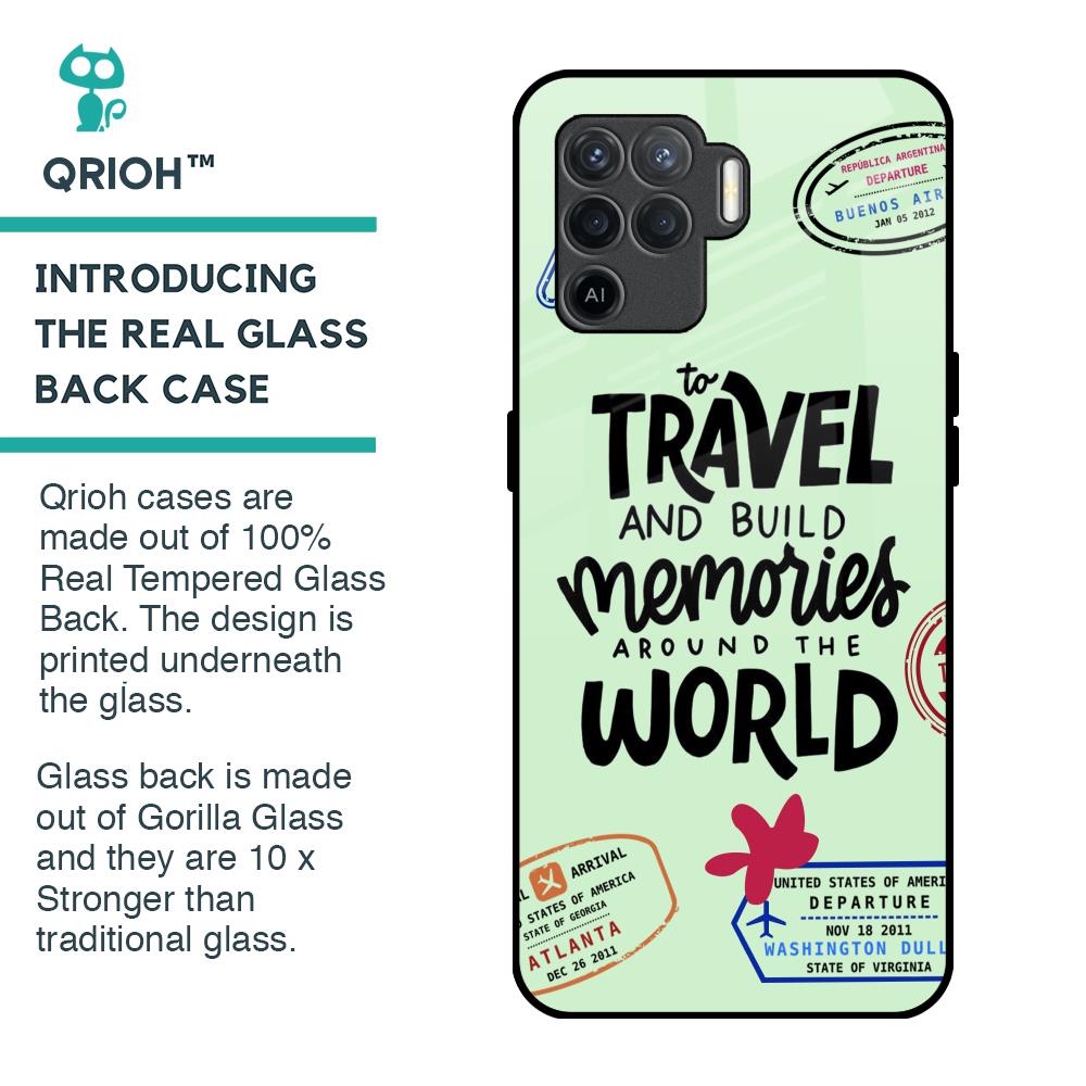 Travel Stamps Glass Case for Oppo F19 Pro