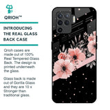 Floral Black Band Glass Case For Oppo F19 Pro