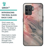 Pink And Grey Marble Glass Case For Oppo F19 Pro