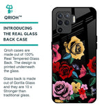 Floral Decorative Glass Case For Oppo F19 Pro