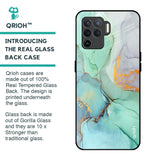 Green Marble Glass Case for Oppo F19 Pro