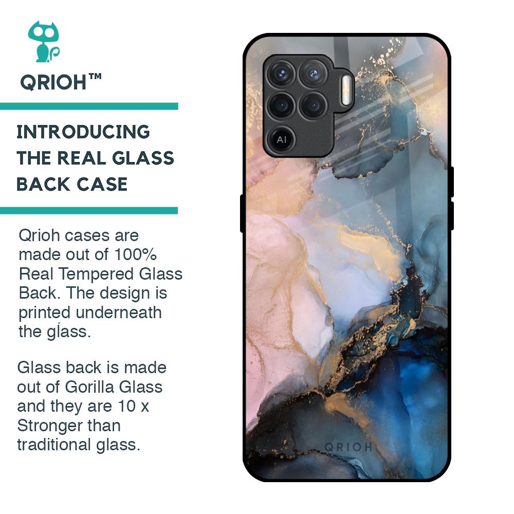 Marble Ink Abstract Glass Case for Oppo F19 Pro