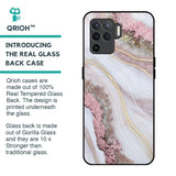 Pink & Gold Gllitter Marble Glass Case for Oppo F19 Pro