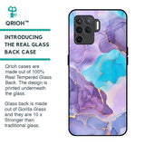 Alcohol ink Marble Glass Case for Oppo F19 Pro