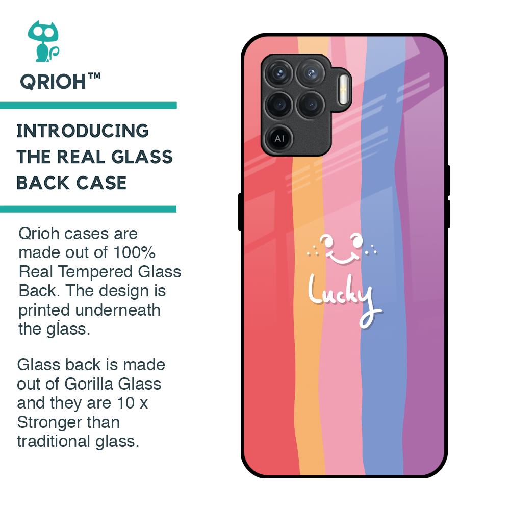 Lucky Abstract Glass Case for Oppo F19 Pro