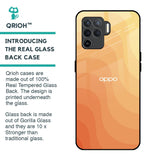 Orange Curve Pattern Glass Case for Oppo F19 Pro