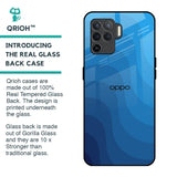 Blue Wave Abstract Glass Case for Oppo F19 Pro