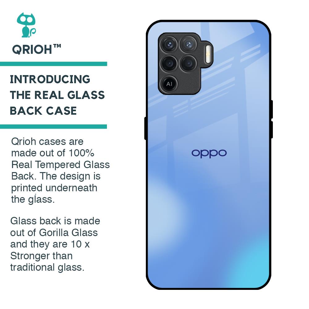 Vibrant Blue Texture Glass Case for Oppo F19 Pro