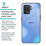 Vibrant Blue Texture Glass Case for Oppo F19 Pro