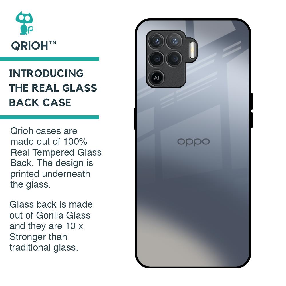 Space Grey Gradient Glass Case for Oppo F19 Pro