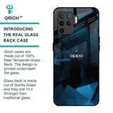 Polygonal Blue Box Glass Case For Oppo F19 Pro
