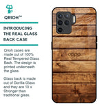 Wooden Planks Glass Case for Oppo F19 Pro