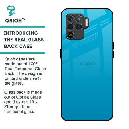 Blue Aqua Glass Case for Oppo F19 Pro