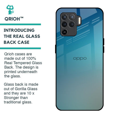 Sea Theme Gradient Glass Case for Oppo F19 Pro