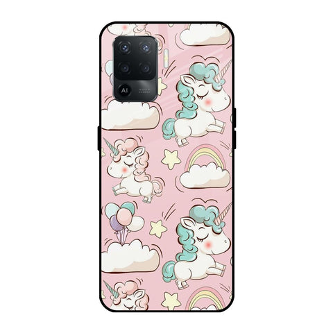 Balloon Unicorn Oppo F19 Pro Glass Cases & Covers Online
