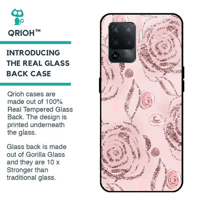 Shimmer Roses Glass case for Oppo F19 Pro