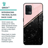Marble Texture Pink Glass Case For Oppo F19 Pro