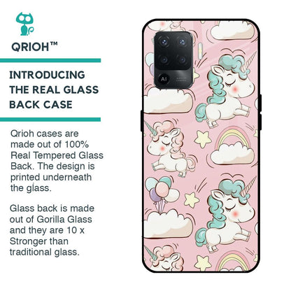 Balloon Unicorn Glass case for Oppo F19 Pro