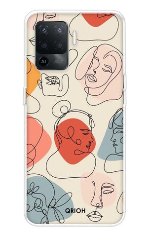Abstract Faces Oppo F19 Pro Back Cover
