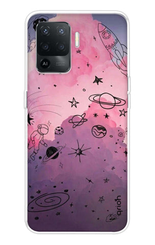 Space Doodles Art Oppo F19 Pro Back Cover