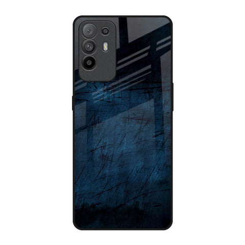Dark Blue Grunge Oppo F19 Pro Plus Glass Back Cover Online