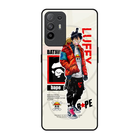 Bape Luffy Oppo F19 Pro Plus Glass Back Cover Online