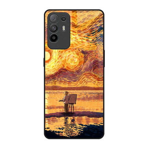 Sunset Vincent Oppo F19 Pro Plus Glass Back Cover Online