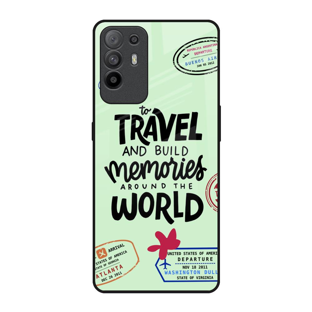 Travel Stamps Oppo F19 Pro Plus Glass Back Cover Online