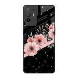 Floral Black Band Oppo F19 Pro Plus Glass Back Cover Online