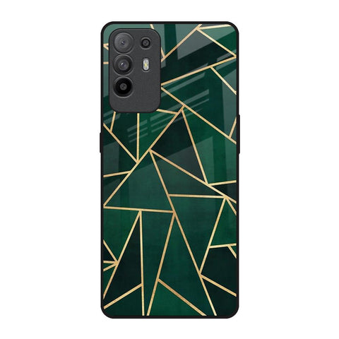 Abstract Green Oppo F19 Pro Plus Glass Back Cover Online