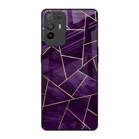 Geometric Purple Oppo F19 Pro Plus Glass Back Cover Online