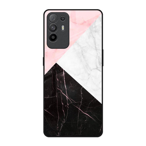 Marble Collage Art Oppo F19 Pro Plus Glass Back Cover Online