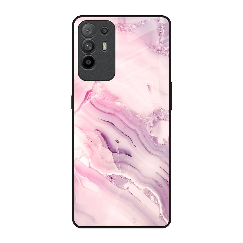 Diamond Pink Gradient Oppo F19 Pro Plus Glass Back Cover Online
