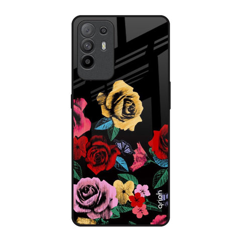 Floral Decorative Oppo F19 Pro Plus Glass Back Cover Online