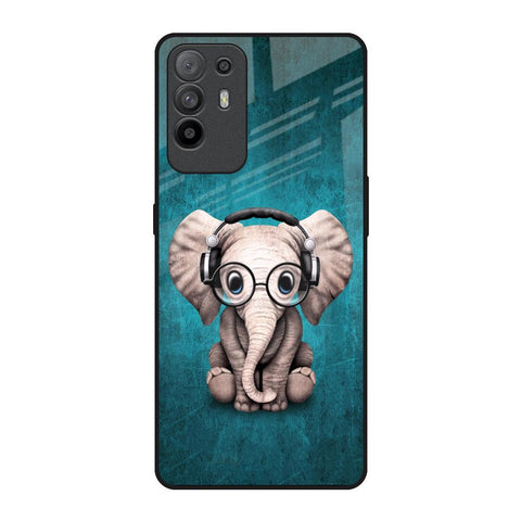 Adorable Baby Elephant Oppo F19 Pro Plus Glass Back Cover Online