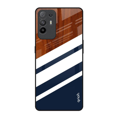 Bold Stripes Oppo F19 Pro Plus Glass Back Cover Online