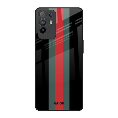 Vertical Stripes Oppo F19 Pro Plus Glass Back Cover Online