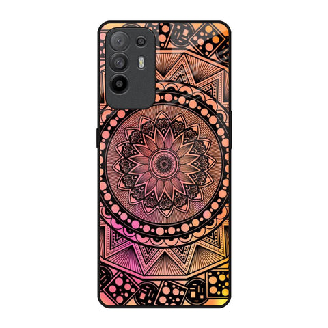 Floral Mandala Oppo F19 Pro Plus Glass Back Cover Online