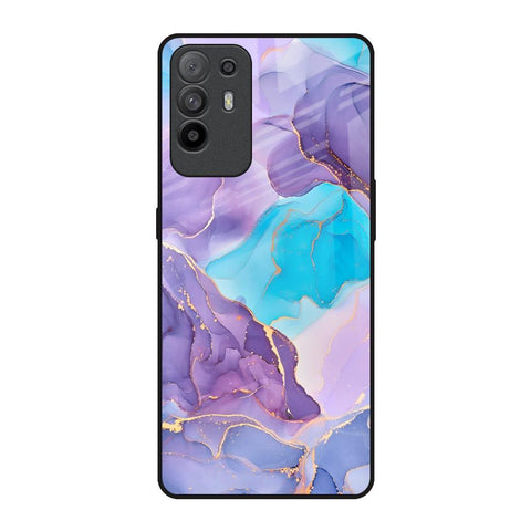 Alcohol ink Marble Oppo F19 Pro Plus Glass Back Cover Online