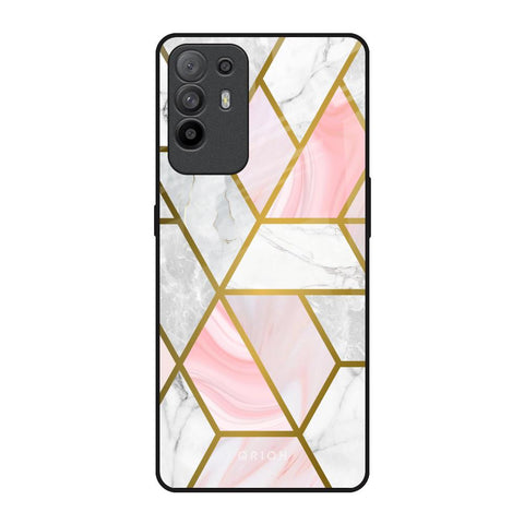 Geometrical Marble Oppo F19 Pro Plus Glass Back Cover Online