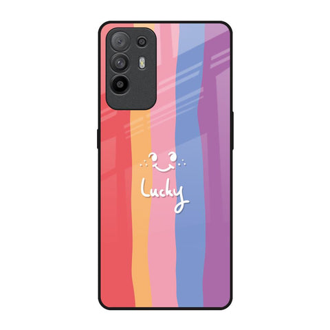 Lucky Abstract Oppo F19 Pro Plus Glass Back Cover Online