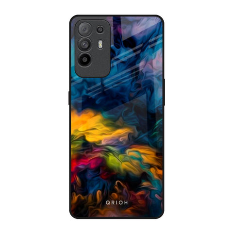 Multicolor Oil Painting Oppo F19 Pro Plus Glass Back Cover Online