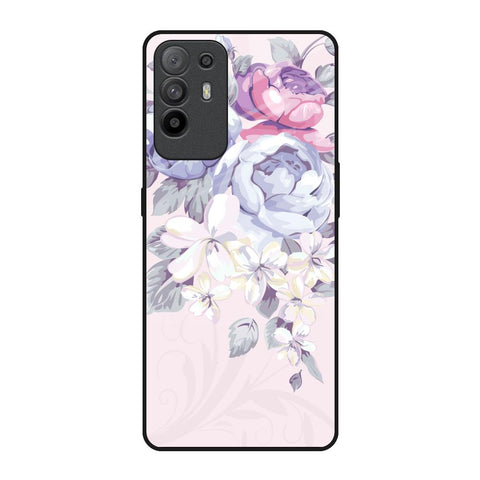 Elegant Floral Oppo F19 Pro Plus Glass Back Cover Online