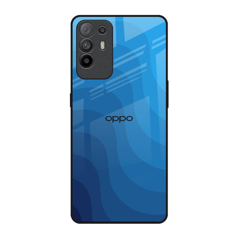 Blue Wave Abstract Oppo F19 Pro Plus Glass Back Cover Online