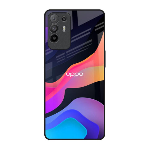 Colorful Fluid Oppo F19 Pro Plus Glass Back Cover Online