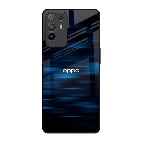 Blue Rough Abstract Oppo F19 Pro Plus Glass Back Cover Online